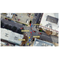 3 Car Collision with Google Satellite View