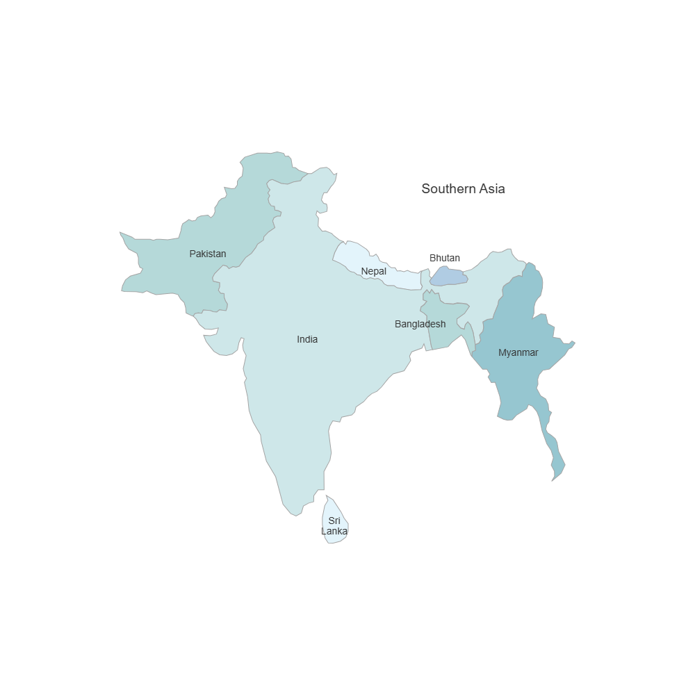 Example Image: Southern Asia Map