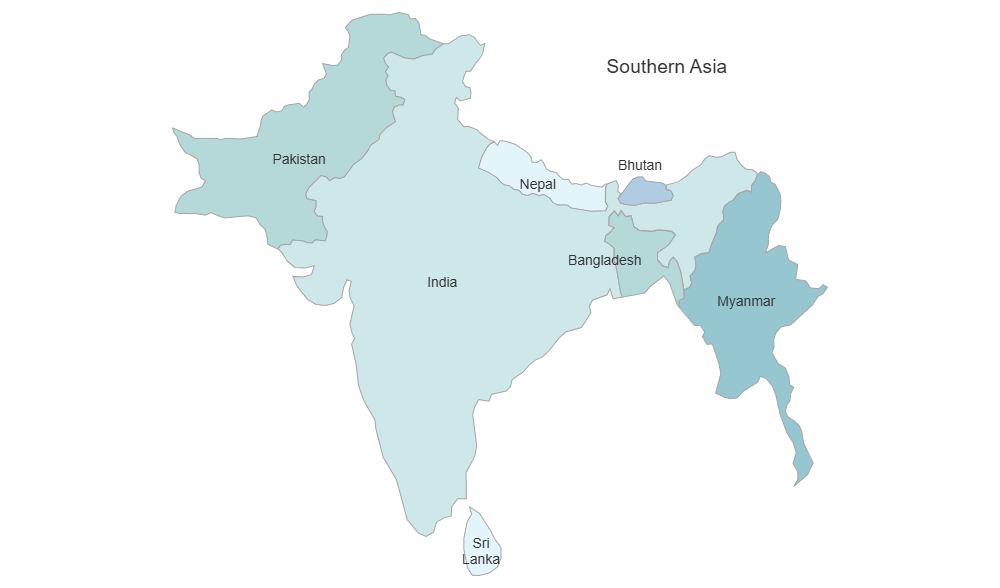 Example Image: Southern Asia Map