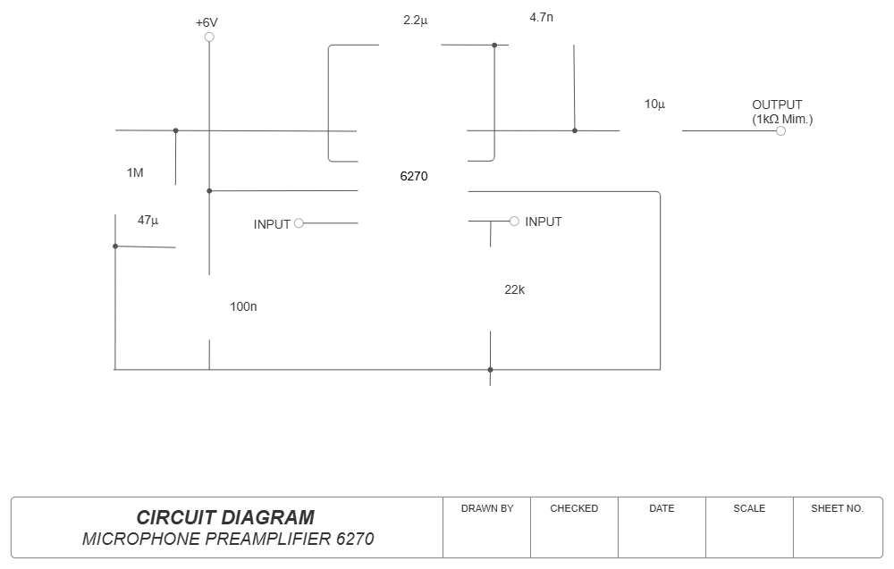 Example Image: Circuit Diagram - Microphone Pre-Amplifier