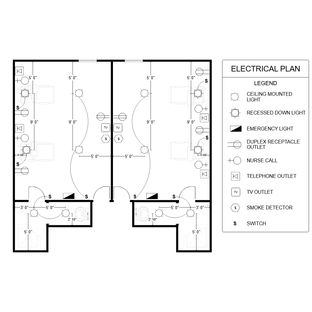 Example Image: Electrical Plan - Patient Room