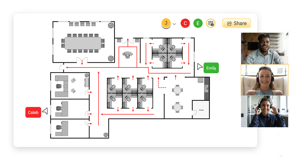 Collaborate on evacuation plans with your team