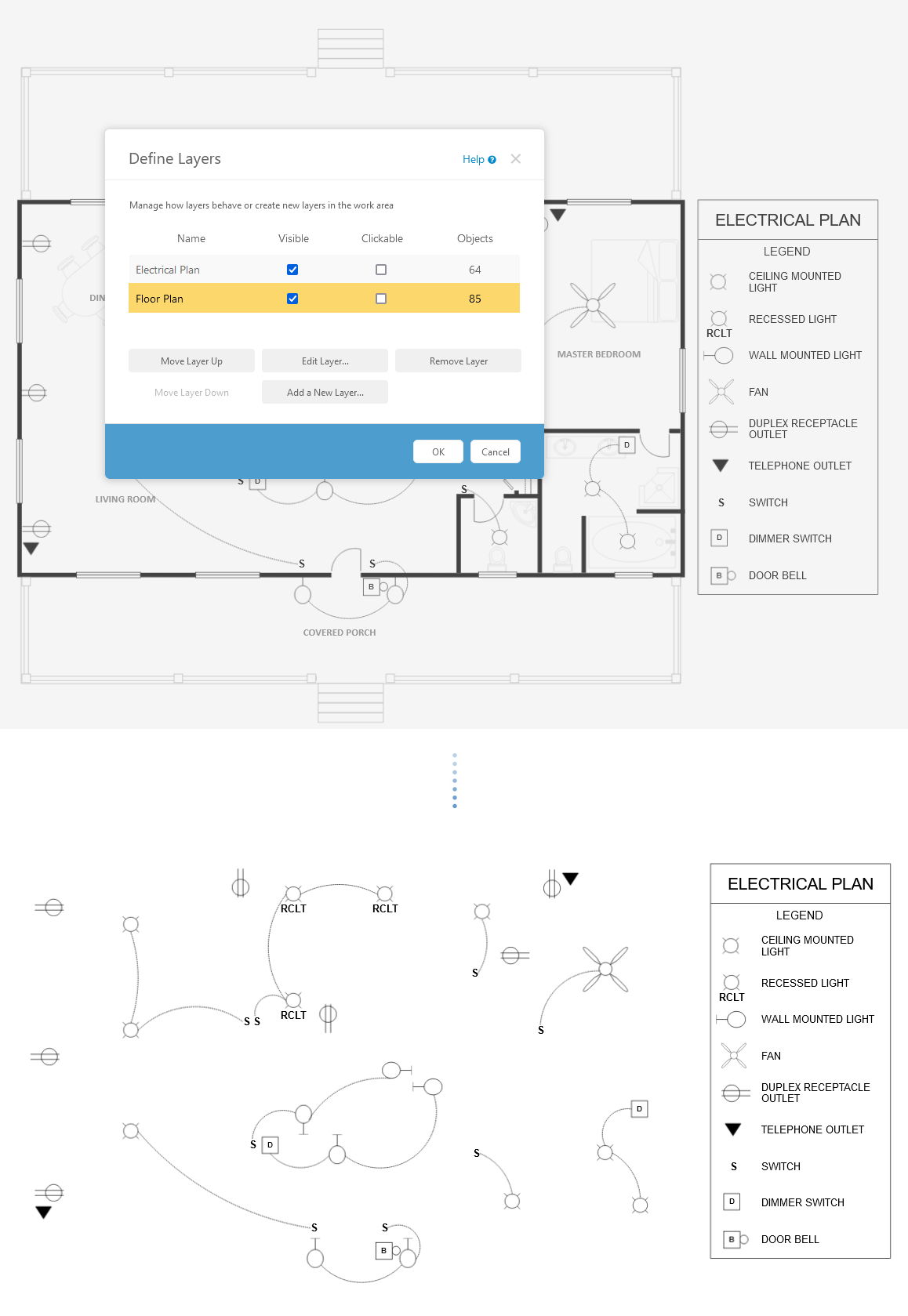 Adding layers to a floor plan