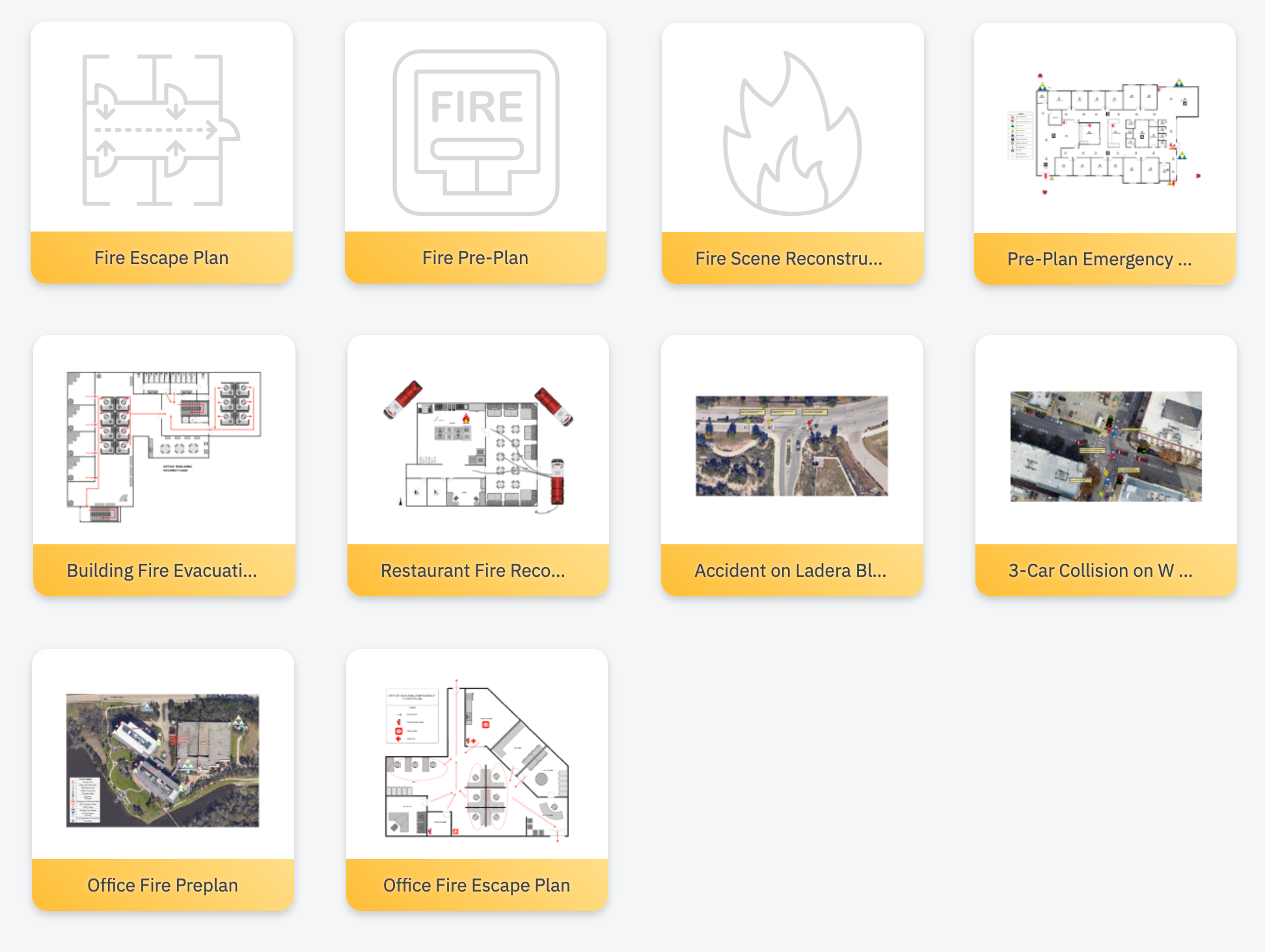 Fire planning templates