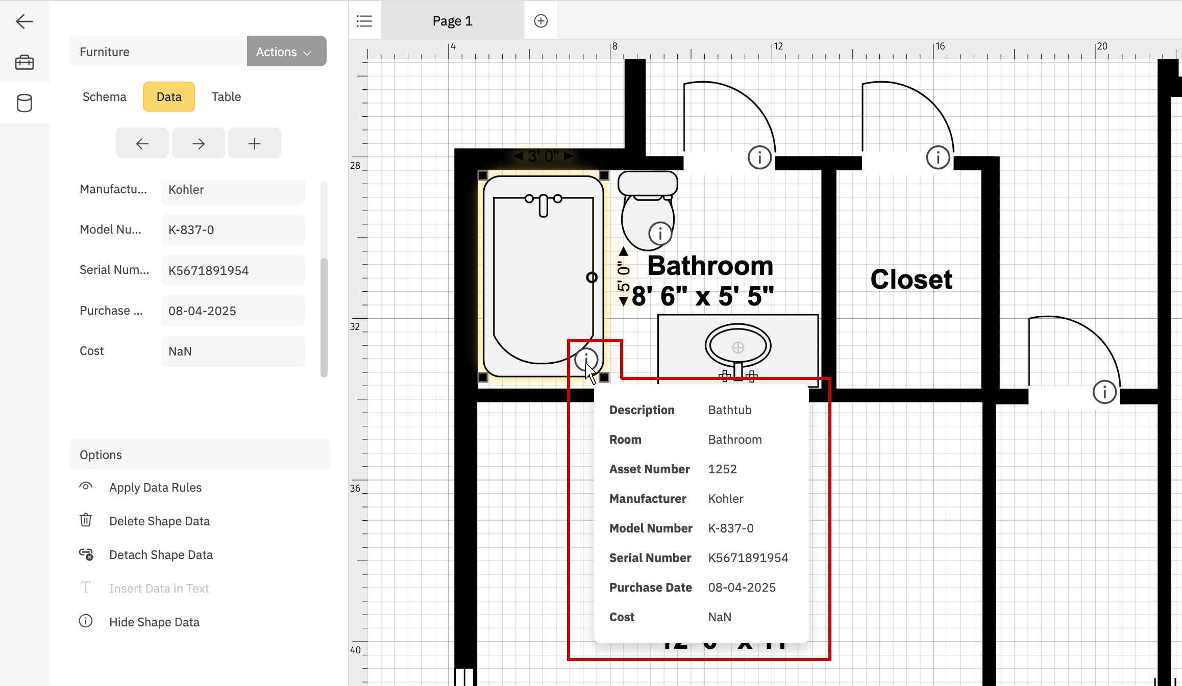 Adding shape data to symbols