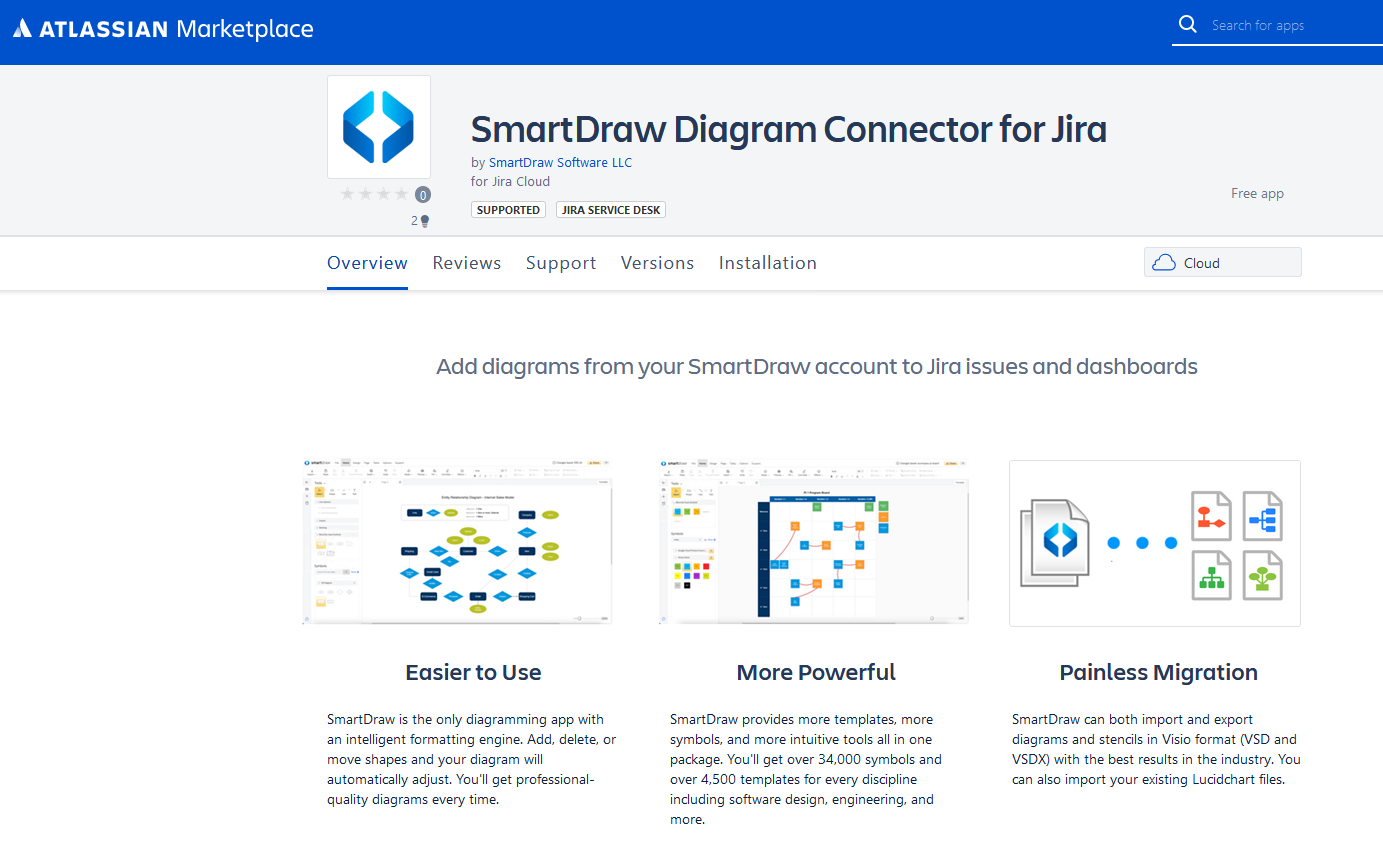 SmartDraw Connector for Jira in the Atlassian Marketplace