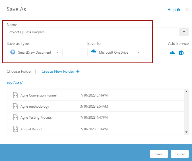 Save files to OneDrive