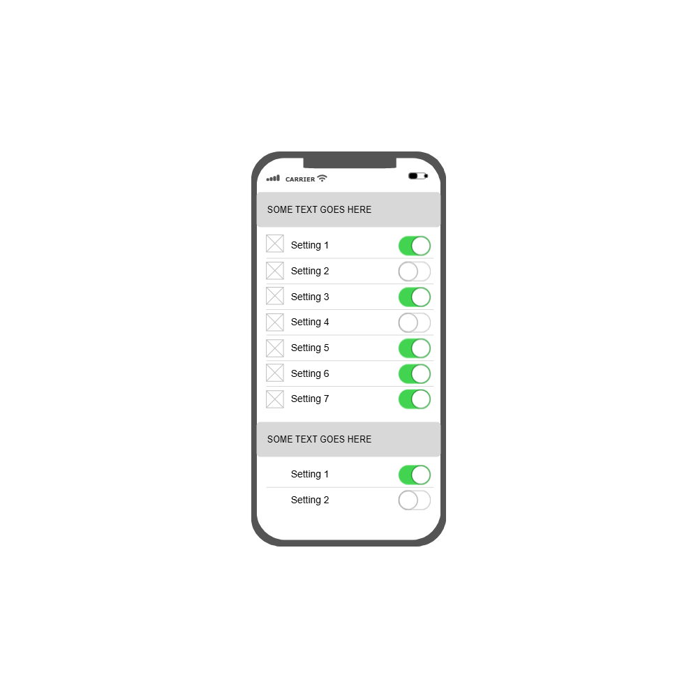 Example Image: iOS - Settings
