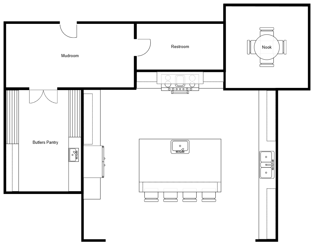 Example Image: Kitchen Renovation Plan with Butler's Pantry and Mudroom