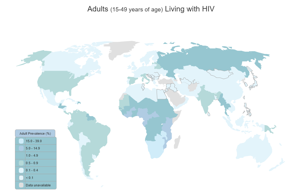 Example Image: HIV World Map