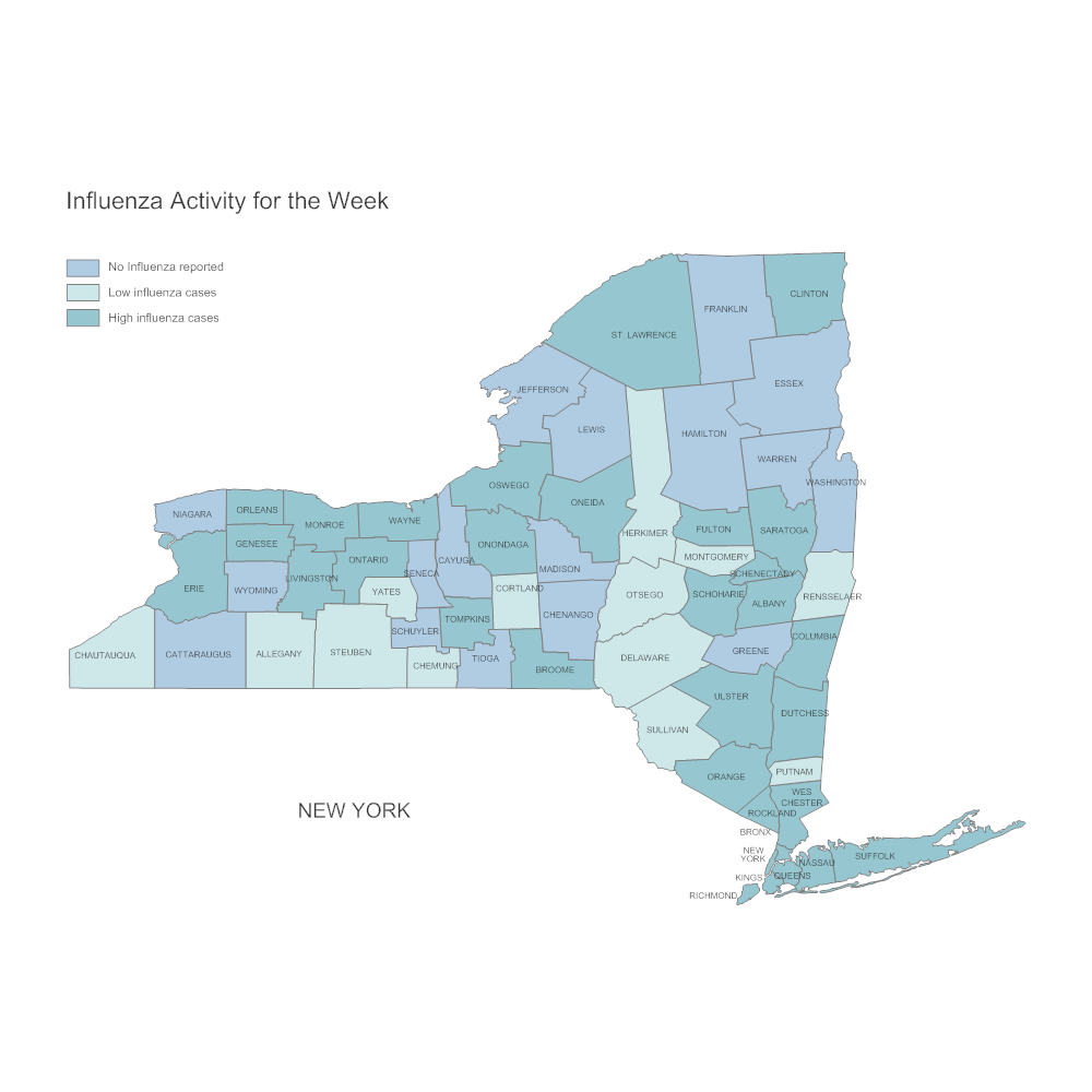 Example Image: Influenza Activity Week Map