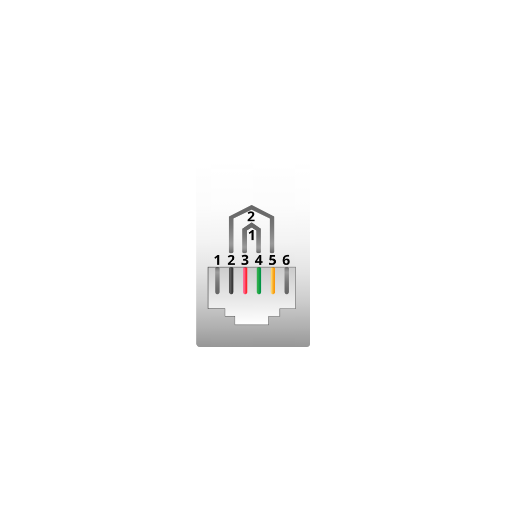 Example Image: Category 3 Residential 6x4 Quad Modular Jack Pinning Diagram