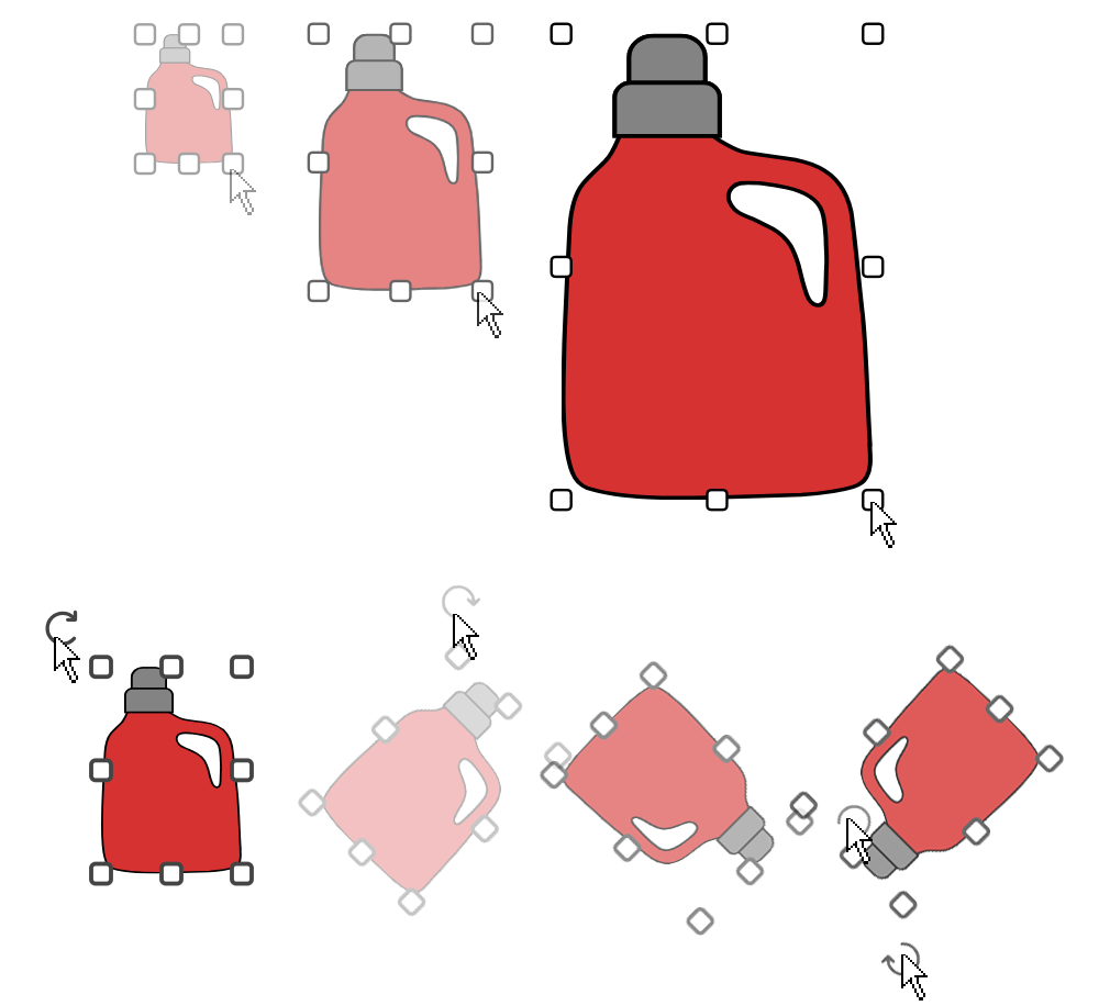 Resizing and rotating planogram symbol