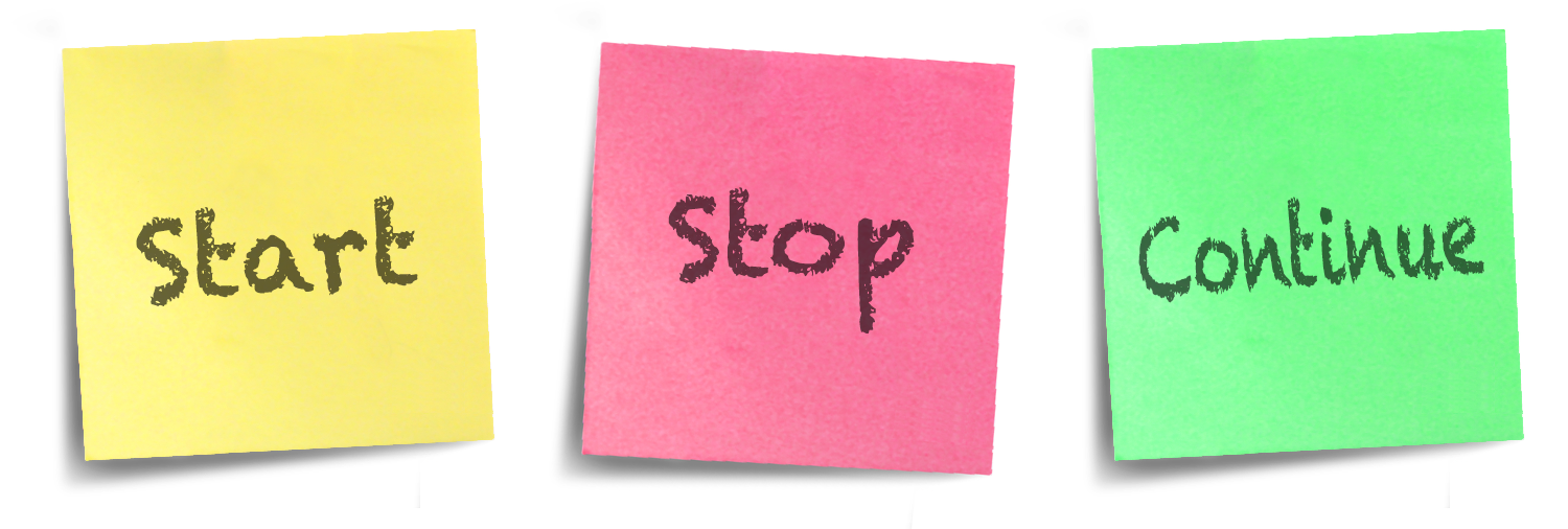 Start stop continue sticky notes