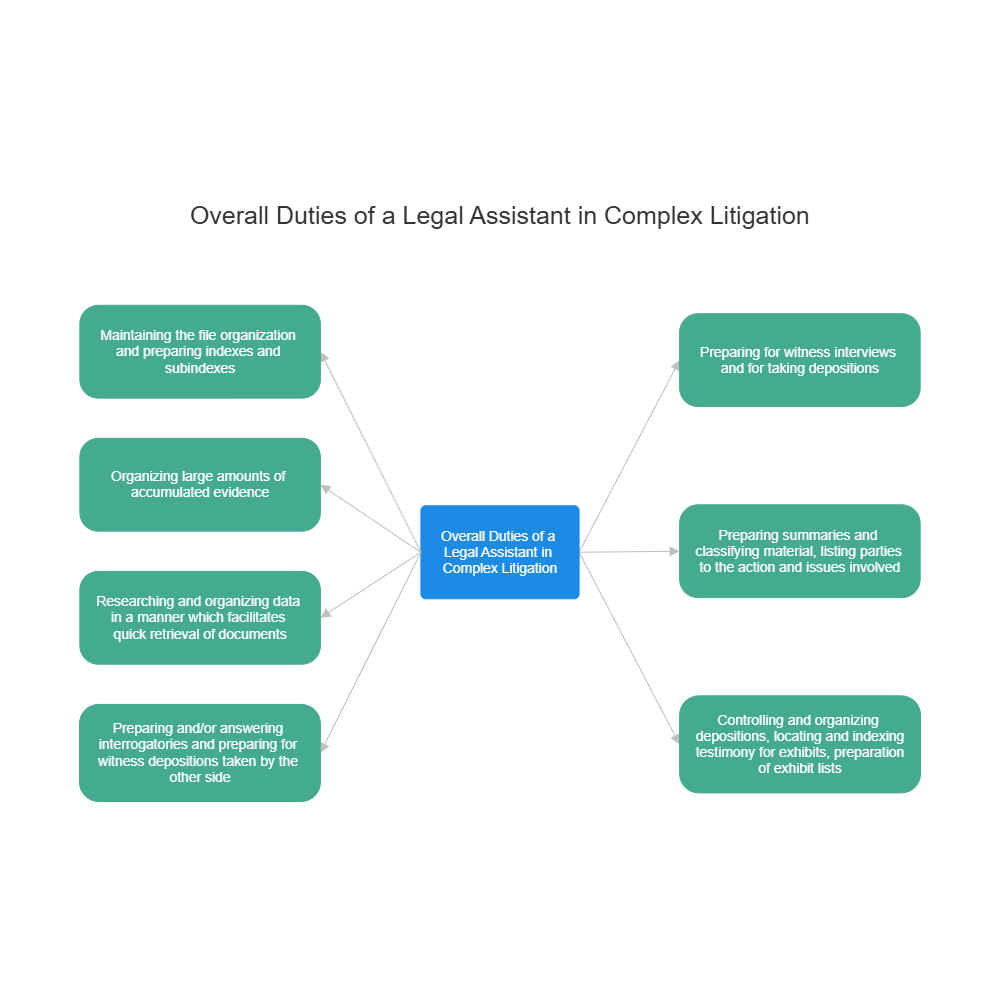 Example Image: Overall Duties of a Legal Assistant in Complex Litigation
