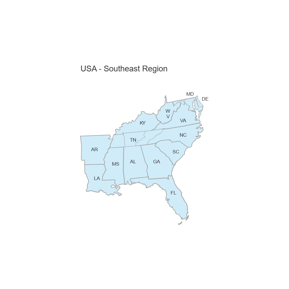 Example Image: USA Region - Southeast