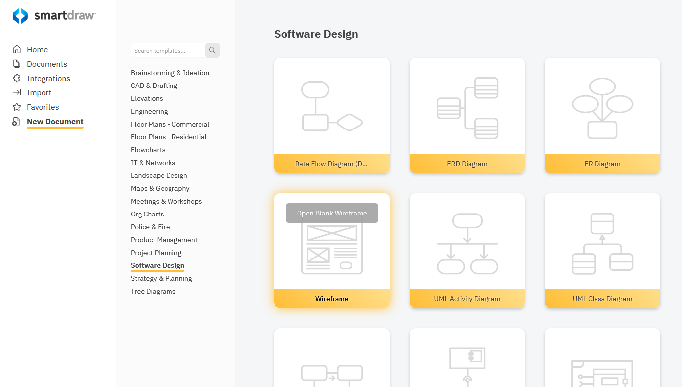 Wireframe template