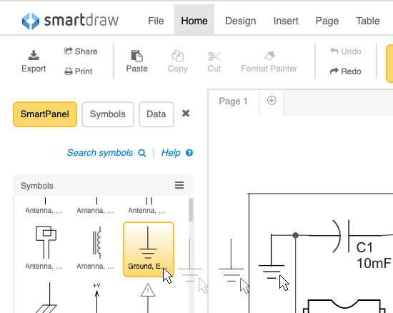 Add symbols by dragging and dropping