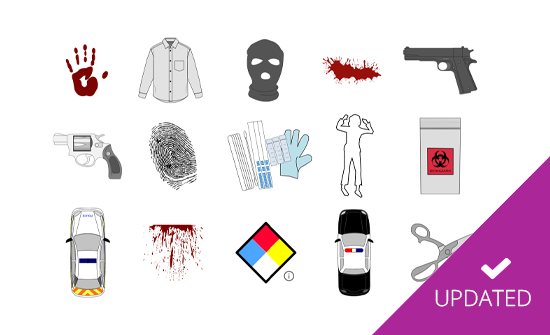 New crime scene and accident reconstruction symbols